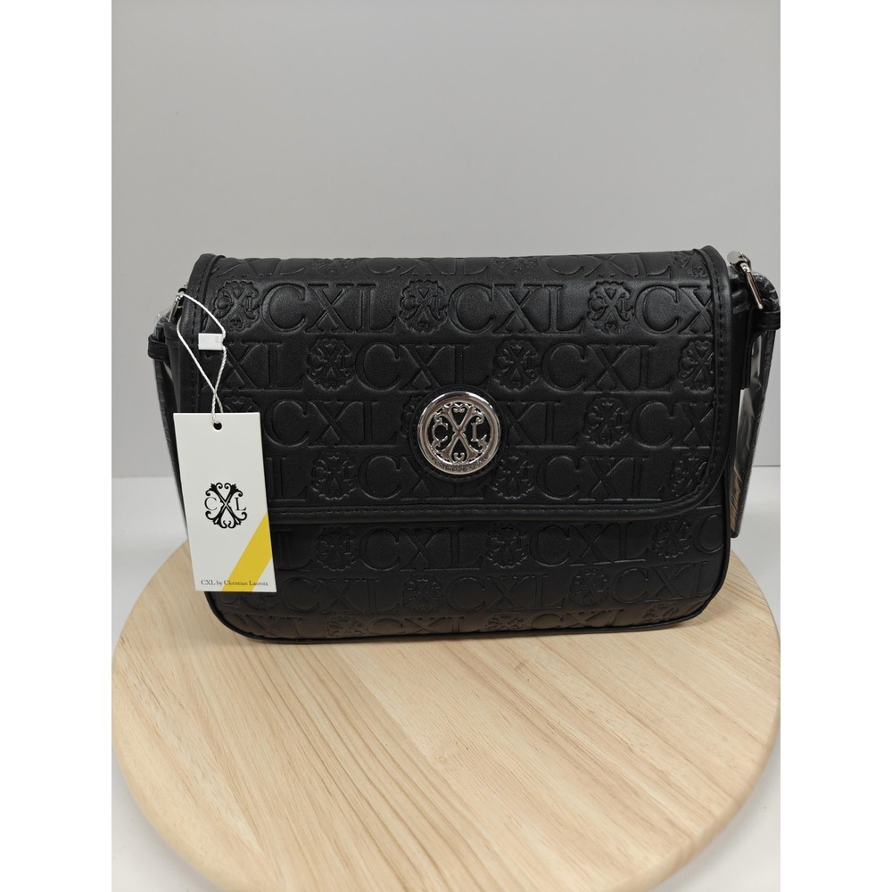 CXL by Christian Lacroix Shoulder Bag Womens Black Clara Embossed Logo CXLH24982
